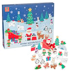 Winter Wonderland Toy Advent Calendar 2023 Kids - Wooden Childrens Calendars for 1 Year Old Baby, Toddler Boys Girls with Santa, Snowmen, Elves, Animals - Christmas Countdown Gifts by Orange Tree Toys