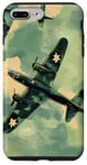 Coque pour iPhone 7 Plus/8 Plus Bombardier B-17G Green Pop Art Tropical B-17 Flying Fortress de la Seconde Guerre mondiale