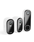 Arlo Home Security Starter Kit (Outdoor Camera x2, Video Doorbell), Wireless, Full HD, Night Vision, Light, Motion Sensor, Siren, 2-Way Audio, Smart Home Integration Secure Trial Period