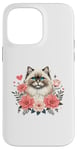 Coque pour iPhone 14 Pro Max Roses Flowers Himalayan Cat