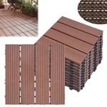 LARS360 Dalles de Jardin Clipsables en Bois Composite WPC Emboîtables Dalle Revêtement de Sol Extérieur 30 x 30cm(1m²), Lot de 11