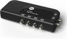 Amplificateur de signal TV, amplificateur de distribution de signal 4 voies avec connexions de type F, filtrage 4G et 5G, antenne TV intérieure, TV HD/FM/DAB, alimentation automatique de ligne,