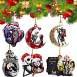 The Nightmare Before Christmas Jack & Sally On Tombstone Xmas Tree Pendant Dekor A