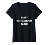 Womens Cassie Shirt, Easily Distracted By Cassie V-Neck T-Shirt