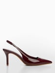 Mango Son Stiletto Heel Slingback Court Shoes, Dark Red