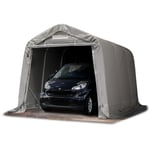 Tente-garage carport 2,4 x 3,6 m d'élevage abri agricole tente de stockage bâche PVC 800 N armature solide gris - gris