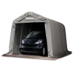 Tente-garage carport 2,4 x 3,6 m d'élevage abri agricole tente de stockage bâche PVC 800 N armature solide gris