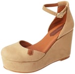 POPA Femme Wedge Ambolo Suede Sable Basket, 40 EU