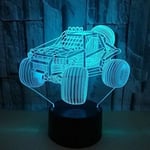 Ny 3D Racing bil Nattljus Färgrik Touch 3Dled Bordslampa Gåva Atmosfär Liten Bordslampa Wir84