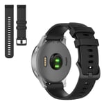 Garmin Venu 2S / Vivoactive 4S / Vivomove 3S solid color watch band - Black Svart