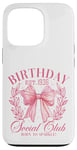 iPhone 13 Pro Cute Pink Coquette Girly Bows Year 1936 Birthday Social Club Case