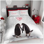 Gaveno Cavailia Housse de Couette en mélange de Coton Doux et Confortable pour lit Double Motif Pingouin Multicolore Polyester Blanc/Noir