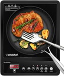 AMZCHEF Induction hob, 2000W Max Single Induction Hob with 10 Temperature and Power Levels, Portable Induction Hob with Timer,Max and Min Setting, Simple Button Control