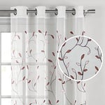 Window Elements Creative Home Ideas Panneau de Rideau Simple à œillets filtrant Extra Large, Polyester, Rose Clair/Rouille, 137,2 cm de Large x 213,4 cm de Long (Lot de 1)