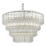 dar lighting TUV1308 Tuvalu 4 Tier 9 Light Chandelier Crystal and Polished Chrome