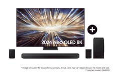 Samsung 2024 85" QN800D Neo QLED 8K TV and Q990D Q-Series Soundbar with Subwoofer and Rear Speakers Phantom Black