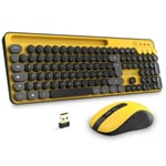 Pack 2en1 (clavier/souris) Sans Fil Advance Pep's (jaune/noir)