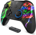 Manette Pc/Ps3 Sans Fil Rechargeable,9110 2.4g Manette Pc,Manette Ps3 Avec Double Vibration Et Turbo,Compatible Pour Pc,Ps3 Et Nintendo Switch,Multicolore