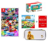 NINTENDO Switch Lite: Timmy & Tommy's Edition, Animal Crossing: New Horizons, Mario Kart 8 Deluxe, Princess Zelda Case & 12 Month Membership Bundle, Blue