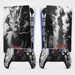 Sticker Autocollant Pour La Console Ps5, Accessoire Pour La Ps5 Jeux Vidéo, Covering Décoration Manga Pour La Console Ps5 (Dragon, Standard Disque + 2 Manettes)