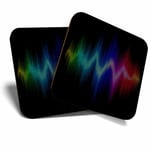 2 x Coasters - Equaliser Audio Music Sound Waves Home Gift #16006