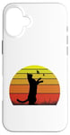 Coque pour iPhone 16 Plus T-shirt rétro chat et papillons