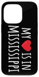 Coque pour iPhone 13 Pro My Heart Is In Missisippi Cute American State