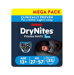 HUGGIES DryNites Boys 13+ Years Bedwetting Pyjama Nappy Pants (3 Packs of 11 Pants) - 33 Pants