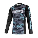 T-Shirt maillot Swaps Camo Kid bleu pour moto cross enduro Taille M Enfant Neuf