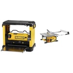 DEWALT Rabot de Chantier 1800W 317mm DW733-QS & Scie à Table 250 mm - DWE7492-QS - Scie sur Table Filaire 2000 W