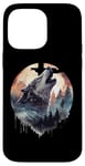 Coque pour iPhone 14 Pro Max Loup hurlant de minuit