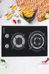 Black Tempered Glass 2-Burner Gas Cooktop