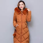 Down jacket winter Big Winter Coat Thickened Parka Women Stitching Slim Long Winter Coat Down Cotton Ladies Down Parka Down Jacket Women Xxl Camel