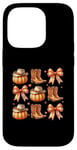 Coque pour iPhone 14 Pro Bottes citrouille Western Autumn Vibes Cozy Season Automne