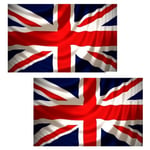 TWIN (2) PACK OF UNION JACK 5FT x 3FT GREAT BRITAIN FLAGS by Union Jack