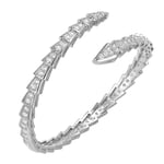 Kristallmanschettarmband för kvinnor - Fashion Cubic Zirconi Silver Snake Bracelet Charm, Bangle Smycken Present till årsdagsfest