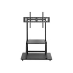 Manhattan TV & Monitor Mount, Trolley Stand, 1 screen, Screen Sizes: 37-100", Black, VESA 200x200 to 800x600mm, Max 150kg, Shelf and Base for Laptop or AV device, Height-adjustable to four levels: 862, 916, 970 and 1024mm, LFD, Lifetime Warranty vagn - fö