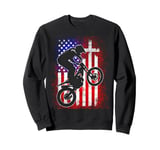 Dirt Bike American Flag Vintage Motocross Biker Shirt Sweatshirt