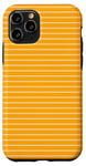 Coque pour iPhone 11 Pro Jaune moutarde rayé pour fille Esthétique Preppy Stripe