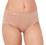 Sloggi Womens 24/7 Cotton Lace Midi C3p Boxer Briefs, Brush, 22 UK