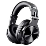 VCX Professional Wired Studio DJ Headphones + Wireless Bluetooth 4.0 Headset HIFI Stereo Monitor Headphone With Mic (Color : Black)