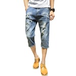 Pantacourt En Jeans Homme De Marque Déchiré Effet Déchiré Baggy Denim Pantacourt Homme Outdoor Casual Coton Jean Pantacourt Hommes Zs306140