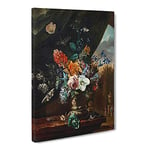 Maria Van Oosterwijk Flower Still Life 2 Classic Painting Canvas Wall Art Print Ready to Hang, Framed Picture for Living Room Bedroom Home Office Décor, 20x14 Inch (50x35 cm)