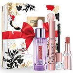 L’Oréal Paris - Coffret Cadeau Luxe - 3 Produits Soin & Maquillage - Sérum Repulpant Revitalift Filler, Mascara Noir Lash Paradise, Baume à Lèvres Glow Paradise - Édition limitée