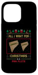 Coque pour iPhone 14 Pro Max Pull moche avec inscription « All I Want For Christmas Is A Pan Flute Music »