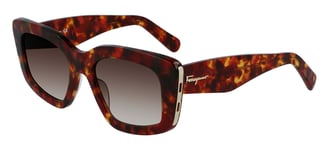 Lunettes de Soleil Salvatore Ferragamo SF1024S Red Havana/Brown 52/19/145 femme