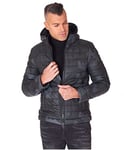 D'Arienzo Blouson Cuir Militaire Homme Doudoune Capuche Cuir Véritable Made in Italy Teo 48/M/Camouflage