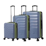 TOTTO - Ensemble de valises rigides - Bazy + - Folkstone Gray - Couleur Bleu Ciel - Trois Tailles de valises - Système Extensible - Système TSA - Doublure en Polyester, Bleu, Travel