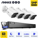 Sannce - annke 4K Ultra hd PoE nvr cctv System con 4MP Super hd True Full Color Night Vision H.265 + Bullet Cámaras de seguridad ip para exteriores