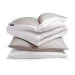 sleepwise Soft Wonder Ensemble de Housses de Couette 2 Personnes en Microfibre Oeko-TEX®, Housses de Couette et d'oreiller Lavables en Machine, Respirantes, Antistatiques, Hypoallergéniques, 200x200